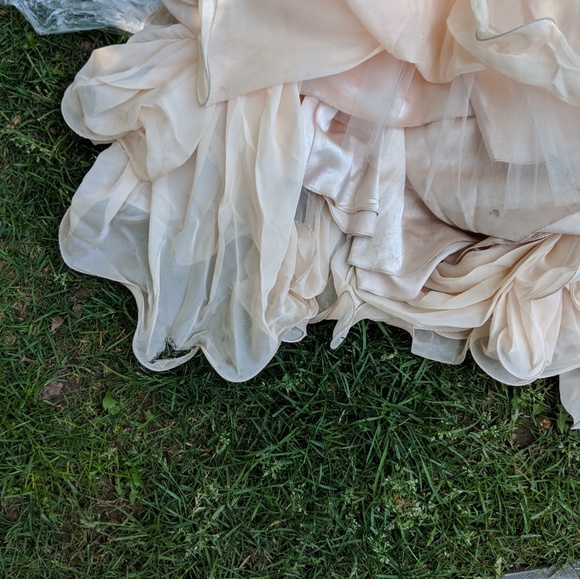 MAC DUGGAL embellished chiffon dress, peach colour - Picture 4 of 4